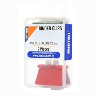 MINTRA BINDER CLIPS ΣΕΤ ΠΙΑΣΤΡΕΣ ΜΕΤΑΛΛΙΚΕΣ ΠΟΛΥΧΡΩΜΕΣ 3,2cm 2τεμ 94374