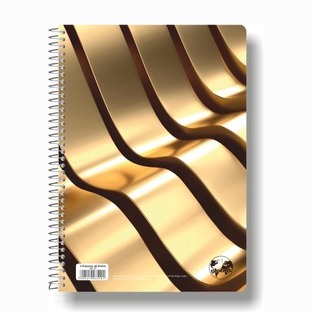 GLOBUS ΤΕΤΡΑΔΙΟ ΣΠΙΡΑΛ A4 (21x29,7cm) 3 ΘΕΜΑΤΩΝ 90φ METAL ΧΡΥΣΑΦΙ MT30