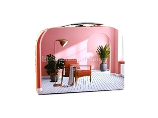 SPADI ΧΑΡΤΙΝΟ ΚΟΥΤΙ ΒΑΛΙΤΣΑΚΙ ΜΕΣΑΙΟ 25x18x9cm ΡΟΖ ΔΩΜΑΤΙΟ ΜΕ ΠΟΛΥΘΡΟΝΑ ΚΑΙ ΦΥΤΑ 8024