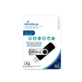 MEDIARANGE USB COMBO FLASH DRIVE WITH MICRO USB PLUG 32GB MR932