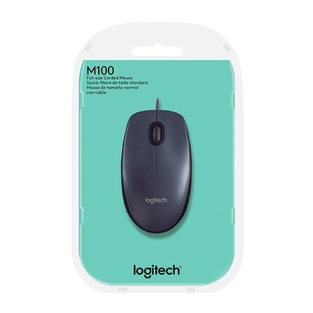 LOGITECH M100 OPTICAL MOUSE WIRED BLACK LOGM100BLK