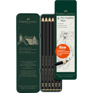 FABER CASTELL ΣΕΤ ΜΟΛΥΒΙΑ ΣΧΕΔΙΟΥ PITT GRAPHITE MATT 2B 4B 8B 10B 12B 115207