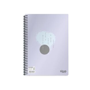 SKAG ΤΕΤΡΑΔΙΟ ΣΠΙΡΑΛ 17x25cm 2 ΘΕΜΑΤΩΝ 60φ UNIVERSITY PP ΔΙΑΦΑΝΕΣ ΕΞΩΦΥΛΛΟ ΜΩΒ 125628