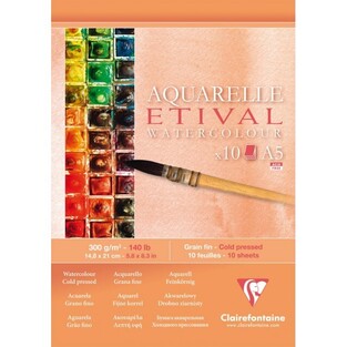 CLAIREFONTAINE ΜΠΛΟΚ ΑΚΟΥΑΡΕΛΑΣ A5 (14,8x21cm) 10φ 300gr COLD PRESSED CF96304C