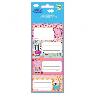ΕΤΙΚΕΤΕΣ ΤΕΤΡΑΔΙΩΝ ΑΥΤΟΚΟΛΛΗΤΕΣ PEPPA PIG 20τεμ 482821