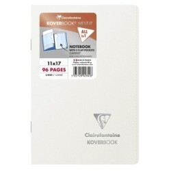 CLAIREFONTAINE KOVERBOOK ΣΗΜΕΙΩΜΑΤΑΡΙΟ ΚΑΡΦΙΤΣΑ ΜΕ ΠΛΑΣΤΙΚΟ ΕΞΩΦΥΛΛΟ 11x17cm ΜΕ ΓΡΑΜΜΕΣ 48φ ΑΣΠΡΟ