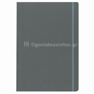 PREMIUM ΣΗΜΕΙΩΜΑΤΑΡΙΟ ΒΙΒΛΙΟΔΕΤΗΜΕΝΟ 17x25cm ΜΕ ΓΡΑΜΜΕΣ ΓΚΡΙ 40579