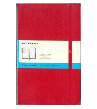MOLESKINE ΣΗΜΕΙΩΜΑΤΑΡΙΟ LARGE (13x21cm) SOFT COVER SCARLET RED DOTTED NOTEBOOK (ΜΕ ΚΟΥΚΙΔΕΣ)