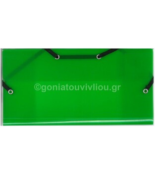 VIQUEL ΦΑΚΕΛΟΣ ΜΕ ΛΑΣΤΙΧΟ ΠΛΑΣΤΙΚΟΣ 12x23,5cm ΔΙΑΦΑΝΟΣ ΠΡΑΣΙΝΟΣ 016983