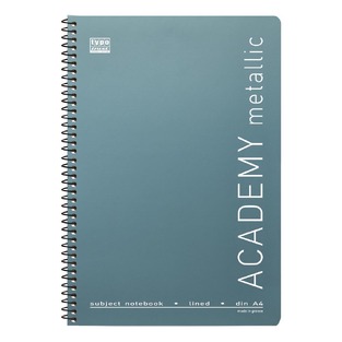 TYPOTRUST ΤΕΤΡΑΔΙΟ ΣΠΙΡΑΛ ACADEMY METALLICS A4 (21x29,7cm) 2 ΘΕΜΑΤΩΝ 60φ ΜΠΛΕ