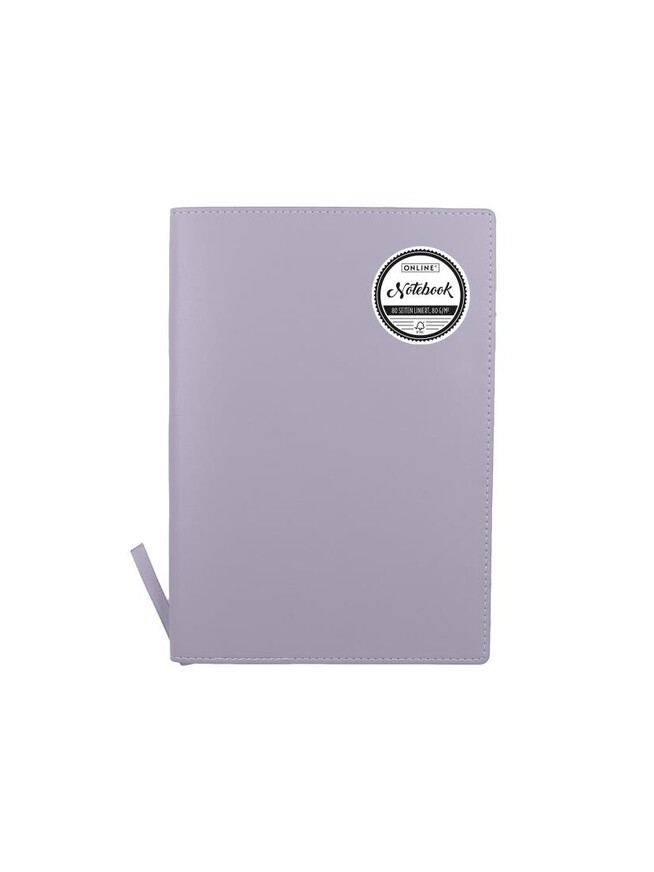 ONLINE ΣΗΜΕΙΩΜΑΤΑΡΙΟ A5 (14,8x21cm) ΜΑΛΑΚΟ ΕΞΩΦΥΛΛΟ ΜΕ ΓΡΑΜΜΕΣ 80φ ΜΩΒ ΛΙΛΑ 16006