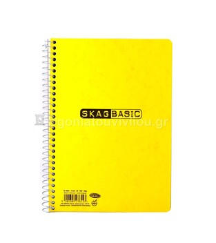 SKAG ΤΕΤΡΑΔΙΟ ΣΠΙΡΑΛ 17x25cm 3 ΘΕΜΑΤΩΝ 90φ BASIC ΚΙΤΡΙΝΟ 8003