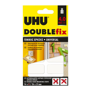 UHU DOUBLEFIX EXTREME ΔΙΑΦΑΝΗ ΑΥΤΟΚΟΛΛΗΤΑ ΔΙΠΛΗΣ ΟΨΗΣ ΙΔΑΝΙΚΑ ΓΙΑ ΒΑΡΟΣ 4kg