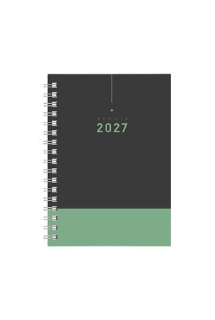 2027 ΗΜΕΡΟΛΟΓΙΟ ΜΗΝΙΑΙΟ ΠΛΑΝΟ ΣΠΙΡΑΛ 14x21cm ΜΑΥΡΟ ΠΡΑΣΙΝΟ 74019 (ΛΙΝΑΡΔΑΤΟΣ)