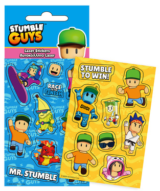 GIM ΠΑΙΔΙΚΑ ΑΥΤΟΚΟΛΛΗΤΑ LASER STUMBLE GUYS ΜΠΛΕ 777 30010