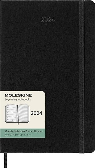 2024 ΗΜΕΡΟΛΟΓΙΟ MOLESKINE LARGE (13x21cm) HARD COVER BLACK WEEKLY DIARY (ΕΒΔΟΜΑΔΙΑΙΟ ΗΜΕΡΟΛΟΓΙΟ ΕΤΟΥΣ)