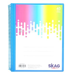 SKAG ΣΟΥΠΛ ΣΠΙΡΑΛ A4 (21x29,7cm) ΜΕ ΔΙΑΦΑΝΟ ΕΞΩΦΥΛΛΟ ΚΑΙ ΛΑΣΤΙΧΟ 40φ NEON ΓΑΛΑΖΙΟ 300612