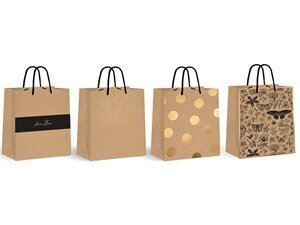 INTERDRUK ΤΣΑΝΤΑ ΣΑΚΟΥΛΑ ΧΑΡΤΙΝΗ ΔΩΡΟΥ KRAFT GOLD LARGE 26x33x13cm ΠΕΤΑΛΟΥΔΕΣ 304131