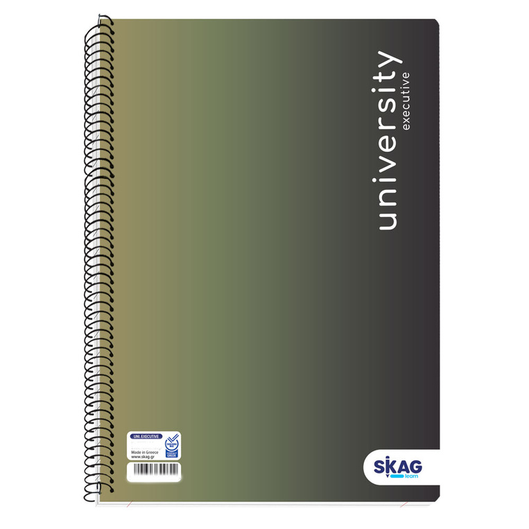 SKAG ΤΕΤΡΑΔΙΟ ΣΠΙΡΑΛ A4 (21x29,7cm) 2 ΘΕΜΑΤΩΝ 60φ UNIVERSITY EXECUTIVE ΛΑΔΙ 309622