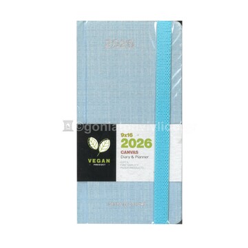 2026 ΗΜΕΡΟΛΟΓΙΟ ΑΤΖΕΝΤΑ ΕΒΔΟΜΑΔΙΑΙΟ CANVAS 9x16cm ΓΑΛΑΖΙΟ ΜΕ ΛΑΣΤΙΧΟ 626120986 (UNIPAP)