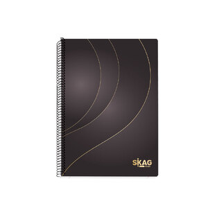 SKAG ΤΕΤΡΑΔΙΟ ΣΠΙΡΑΛ A4 (21x29,7cm) 2 ΘΕΜΑΤΩΝ 60φ GOLD ΓΚΡΙ ΜΕ ΜΠΟΡΝΤΩ ΧΡΥΣΟ 303286