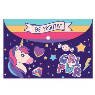 MUST ΦΑΚΕΛΟΣ ΜΕ ΚΟΥΜΠΙ ΠΛΑΣΤΙΚΟΣ A4 (21x29,7cm) BE POSITIVE GIRL POWER 585659