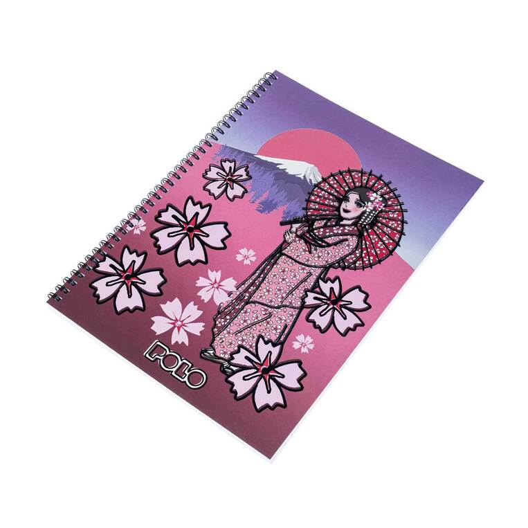 POLO ΤΕΤΡΑΔΙΟ ΣΠΙΡΑΛ A4 (21x29,7cm) 4 ΘΕΜΑΤΩΝ DESIGN GEISHA 120φ 919011