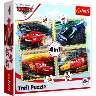 TREFL ΠΑΖΛ 4 ΣΕ 1 (35/48/54/70 ΤΕΜΑΧΙΩΝ) READY STEADY GO CARS 34608