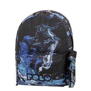 POLO ΣΧΟΛΙΚΗ ΤΣΑΝΤΑ ΣΑΚΙΔΙΟ ΠΛΑΤΗΣ ORIGINAL DOUBLE SCARF 23lt SHAPES ΜΠΛΕ ΜΕ ΜΑΥΡΕΣ ΛΕΠΤΟΜΕΡΕΙΕΣ 901202 8342