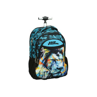 BACK ME UP NO FEAR ΣΧΟΛΙΚΗ ΤΣΑΝΤΑ ΣΑΚΙΔΙΟ TROLLEY ΤΡΟΛΕΙ ΔΗΜΟΤΙΚΟΥ FLUO LION 348 45074