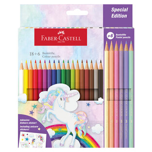 FABER CASTELL ΞΥΛΟΜΠΟΓΙΕΣ ΜΟΝΟΚΕΡΟΣ 18 ΧΡΩΜΑΤΑ + 6 PASTEL ΧΡΩΜΑΤΑ 111221