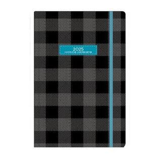 2025 ΗΜΕΡΟΛΟΓΙΟ ΗΜΕΡΗΣΙΟ ΛΕΥΚΟ 14x20cm PLAID ΚΑΡΟ ΑΝΘΡΑΚΙ ME ΕΥΡΕΤΗΡΙΟ ΜΗΝΩΝ ΚΑΙ ΛΑΣΤΙΧΟ ΗΒ 10065 (THE WRITING FIELDS) (100270) (2010065)