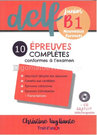 NOUVEAUX DELF JUNIOR B1 10 EPREUVES COMPLETES (EDITION 2021)