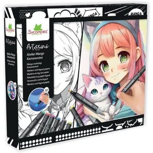 SYCOMORE ARTISSIMO ΣΕΤ ΖΩΓΡΑΦΙΚΗΣ MANGA KEMONOMIMI ΜΕ 10  ΜΑΡΚΑΔΟΡΟΥΣ ΚΑΙ 20φ