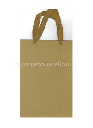 ΤΣΑΝΤΑ ΣΑΚΟΥΛΑ ΧΑΡΤΙΝΗ ΜΟΝΟΧΡΩΜΗ ΜΑΤ ΜΕ ΥΦΑΣΜΑΤΙΝΟ ΚΟΡΔΟΝΙ 9,5Χ20Χ28 ΧΡΥΣΗ