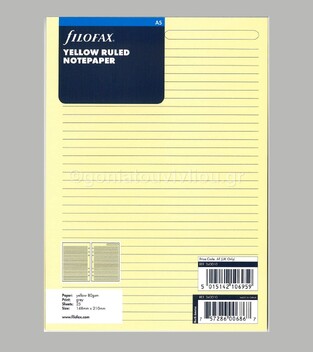 FILOFAX A5 (14,8x21cm) ΑΝΤΑΛΛΑΚΤΙΚΟ YELLOW RULED NOTEPAPER (ΚΙΤΡΙΝΑ ΡΙΓΕ ΦΥΛΛΑ ΣΗΜΕΙΩΣΕΩΝ) 343010