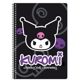 GRAFFITI ΤΕΤΡΑΔΙΟ ΣΠΙΡΑΛ 17x25cm 2 ΘΕΜΑΤΩΝ 60φ KUROMI JOLT ΜΑΥΡΟ 26202