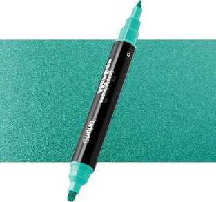 OHUHU ΑΚΡΥΛΙΚΟΣ ΜΑΡΚΑΔΟΡΟΣ ΜΕ ΔΙΠΛΗ ΜΥΤΗ NoΜ705 METALLIC CYAN ΜΕΤΑΛΛΙΚΟ ΓΑΛΑΖΙΟ