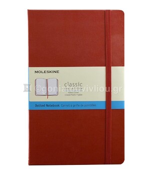 MOLESKINE ΣΗΜΕΙΩΜΑΤΑΡΙΟ LARGE (13x21cm) HARD COVER SCARLET RED DOTTED NOTEBOOK (ΜΕ ΚΟΥΚΙΔΕΣ)