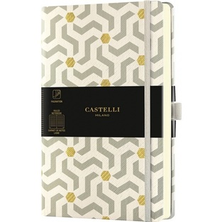 CASTELLI ΣΗΜΕΙΩΜΑΤΑΡΙΟ IVORY ΡΙΓΕ 13x21cm ORO SNAKES ΜΕ ΛΑΣΤΙΧΟ QC6BZ004 (ΘΕΟΦΥΛΑΚΤΟΣ)