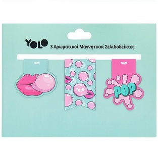 YOLO ΜΑΓΝΗΤΙΚΟΙ ΣΕΛΙΔΟΔΕΙΚΤΕΣ ΑΡΩΜΑΤΙΚΟΙ BUBBLE GUM 3τεμ 90620