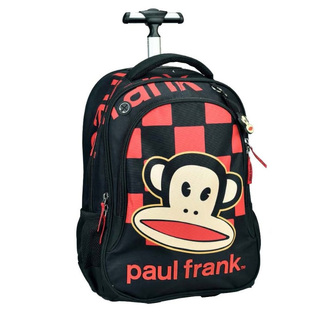 BACK ME UP PAUL FRANK ΣΧΟΛΙΚΗ ΤΣΑΝΤΑ ΣΑΚΙΔΙΟ TROLLEY ΤΡΟΛΕΙ PARTY FEVER ΜΑΥΡΗ ΚΟΚΚΙΝΗ 34689074