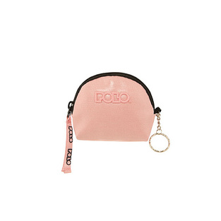 POLO ΠΟΡΤΟΦΟΛΙ ΜΠΡΕΛΟΚ MINI WALLET ΑΠΟ VINYL ΡΟΖ ΣΤΡΟΓΓΥΛΟ 938004