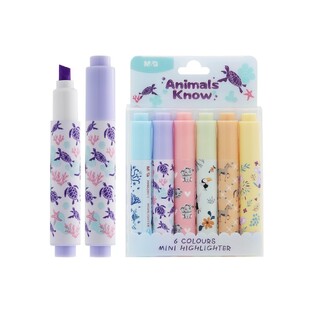 M&G ΜΑΡΚΑΔΟΡΟΙ ΥΠΟΓΡΑΜΜΙΣΗΣ MINI ANIMALS KNOW 6 ΧΡΩΜΑΤΑ AHM29671