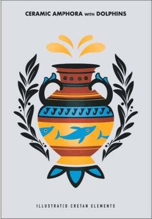 BRAINFOOD ΤΕΤΡΑΔΙΟ ΚΑΡΦΙΤΣΑ 14x21cm 32φ ΥΠΟΚΙΤΡΙΝΑ CERANIC AMPHORA WITH DOLPHINS