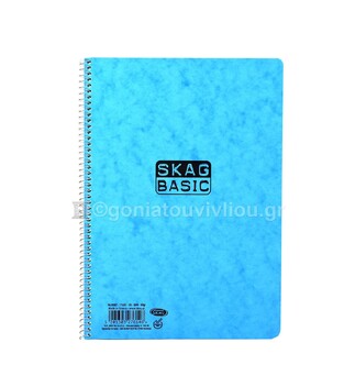 SKAG ΤΕΤΡΑΔΙΟ ΣΠΙΡΑΛ 17x25cm 2 ΘΕΜΑΤΩΝ 60φ BASIC ΓΑΛΑΖΙΟ 276146