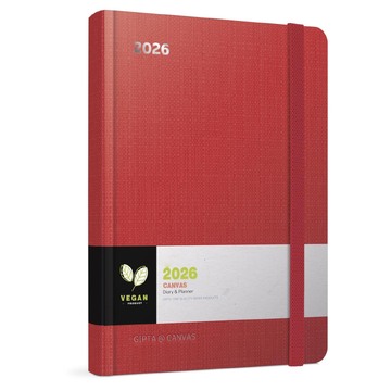 2026 ΗΜΕΡΟΛΟΓΙΟ ΗΜΕΡΗΣΙΟ 17x24cm CANVAS ΚΟΚΚΙΝΟ ΜΕ ΛΑΣΤΙΧΟ 626121781 (UNIPAP)