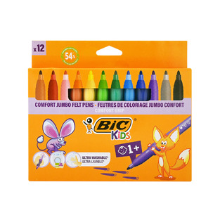 BIC KIDS ΜΑΡΚΑΔΟΡΟΙ ΖΩΓΡΑΦΙΚΗΣ COMFORT GRIP KID 12 ΧΡΩΜΑΤΑ