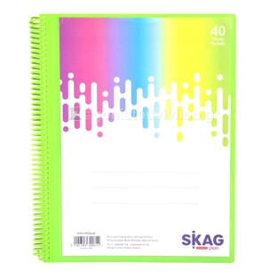 SKAG ΣΟΥΠΛ ΣΠΙΡΑΛ A4 (21x29,7cm) ΜΕ ΔΙΑΦΑΝΟ ΕΞΩΦΥΛΛΟ ΚΑΙ ΛΑΣΤΙΧΟ 40φ NEON ΛΑΧΑΝΙ 300612