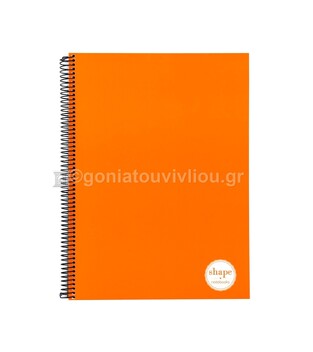 SHAPE ΤΕΤΡΑΔΙΟ ΣΠΙΡΑΛ A4 (21x29,7cm) 3 ΘΕΜΑΤΩΝ 90φ PAN TONE ΠΟΡΤΟΚΑΛΙ PA1203